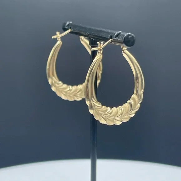 Large 14k Solid Gold Hoop Earrings